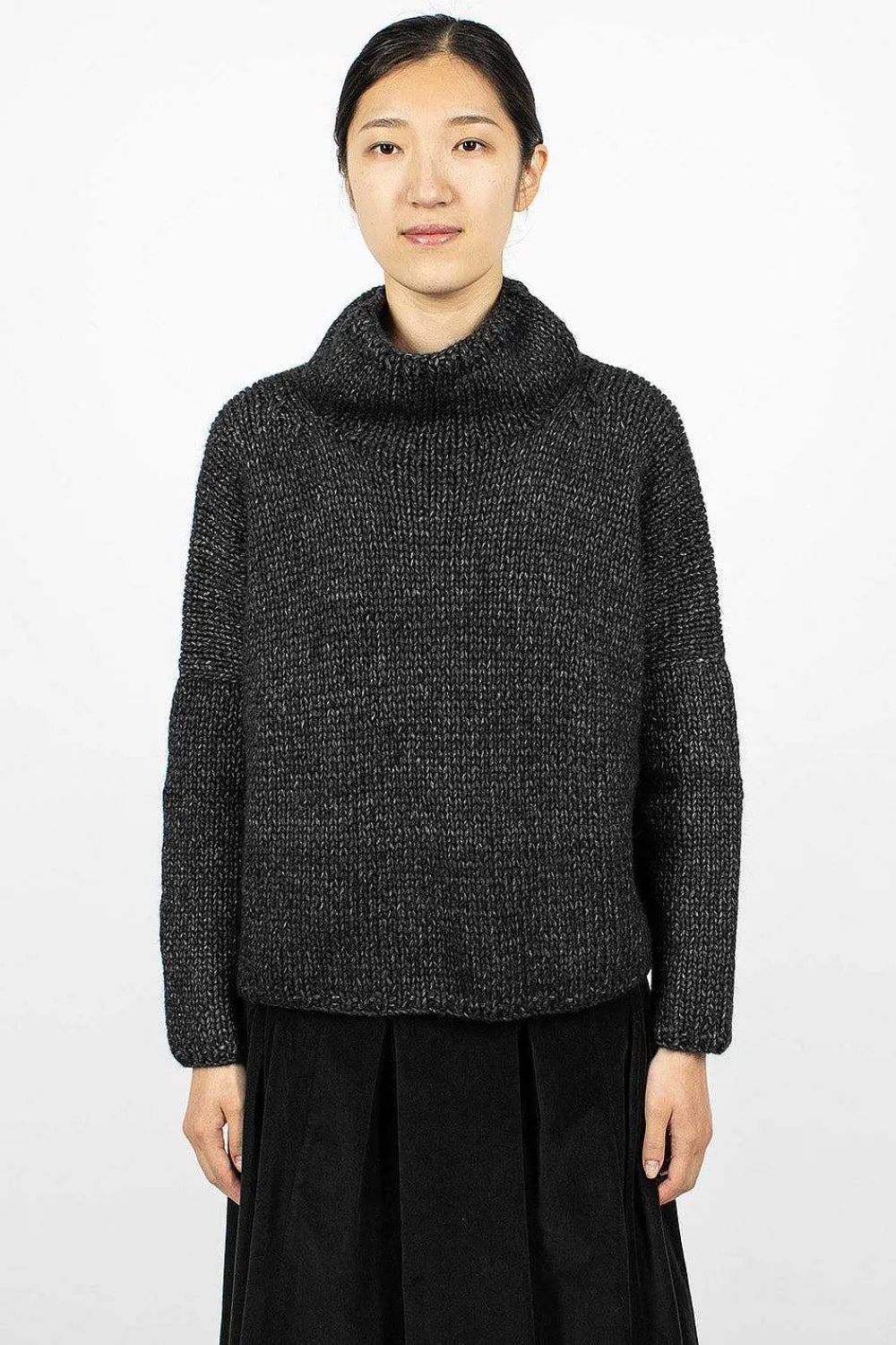 Album di Famiglia 40_213 Oversized High Neck Slate| Knitwear