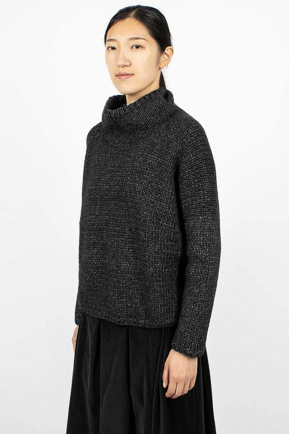Album di Famiglia 40_213 Oversized High Neck Slate| Knitwear