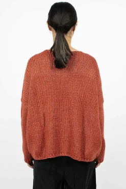 Album di Famiglia 40_212 Oversized V-Neck Red| Knitwear