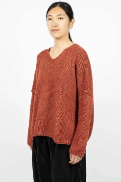 Album di Famiglia 40_212 Oversized V-Neck Red| Knitwear