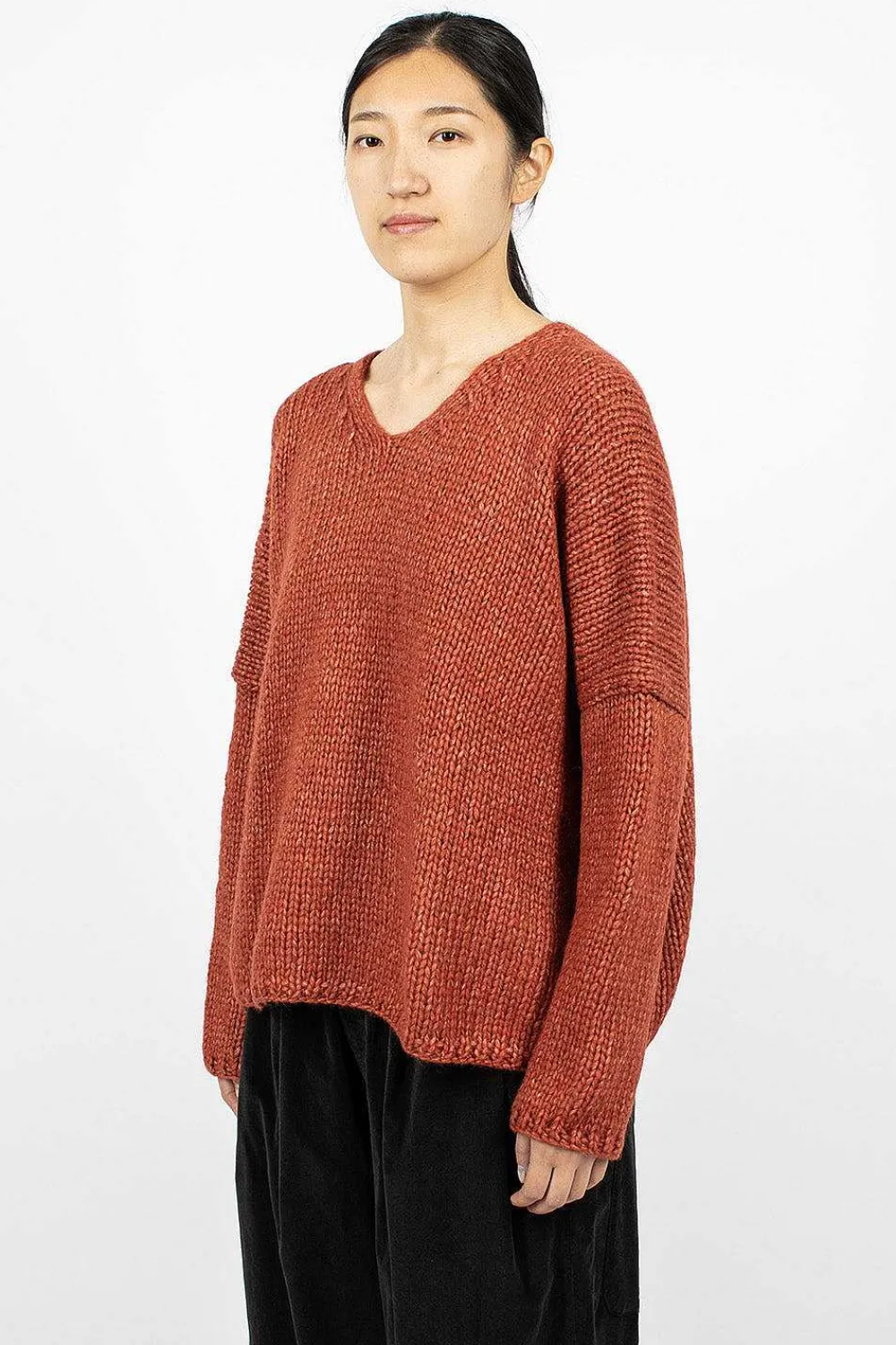 Album di Famiglia 40_212 Oversized V-Neck Red| Knitwear