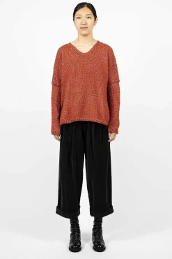 Album di Famiglia 40_212 Oversized V-Neck Red| Knitwear