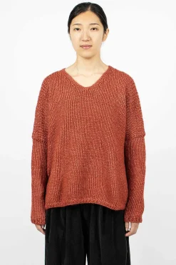 Album di Famiglia 40_212 Oversized V-Neck Red| Knitwear