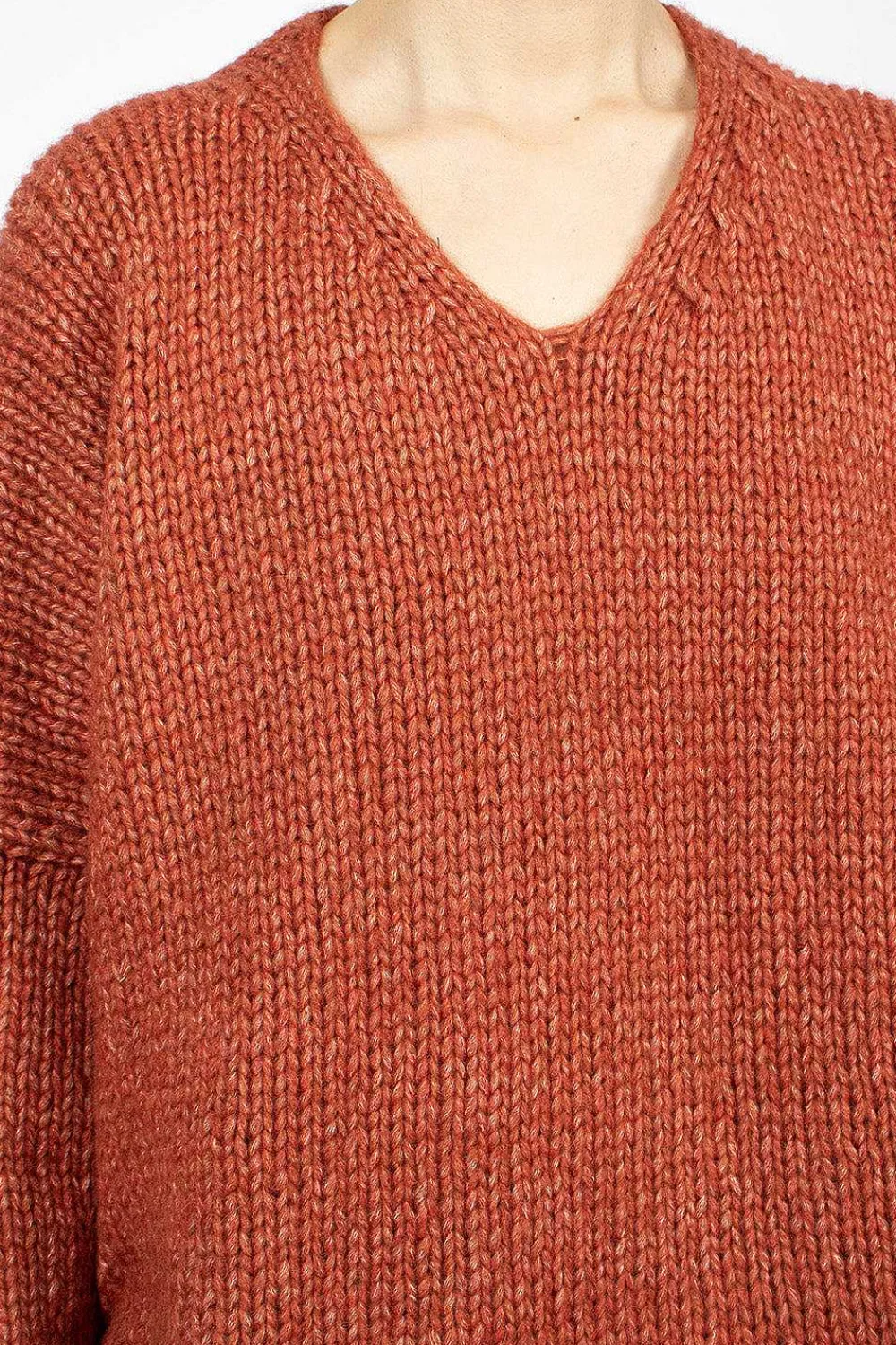 Album di Famiglia 40_212 Oversized V-Neck Red| Knitwear