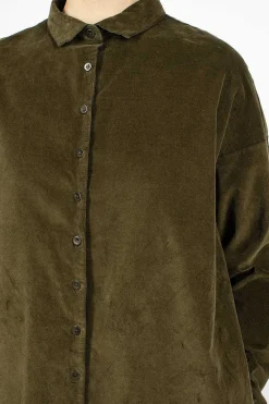 Album di Famiglia 31_198 Velvet Collar Dress Olive| Dresses
