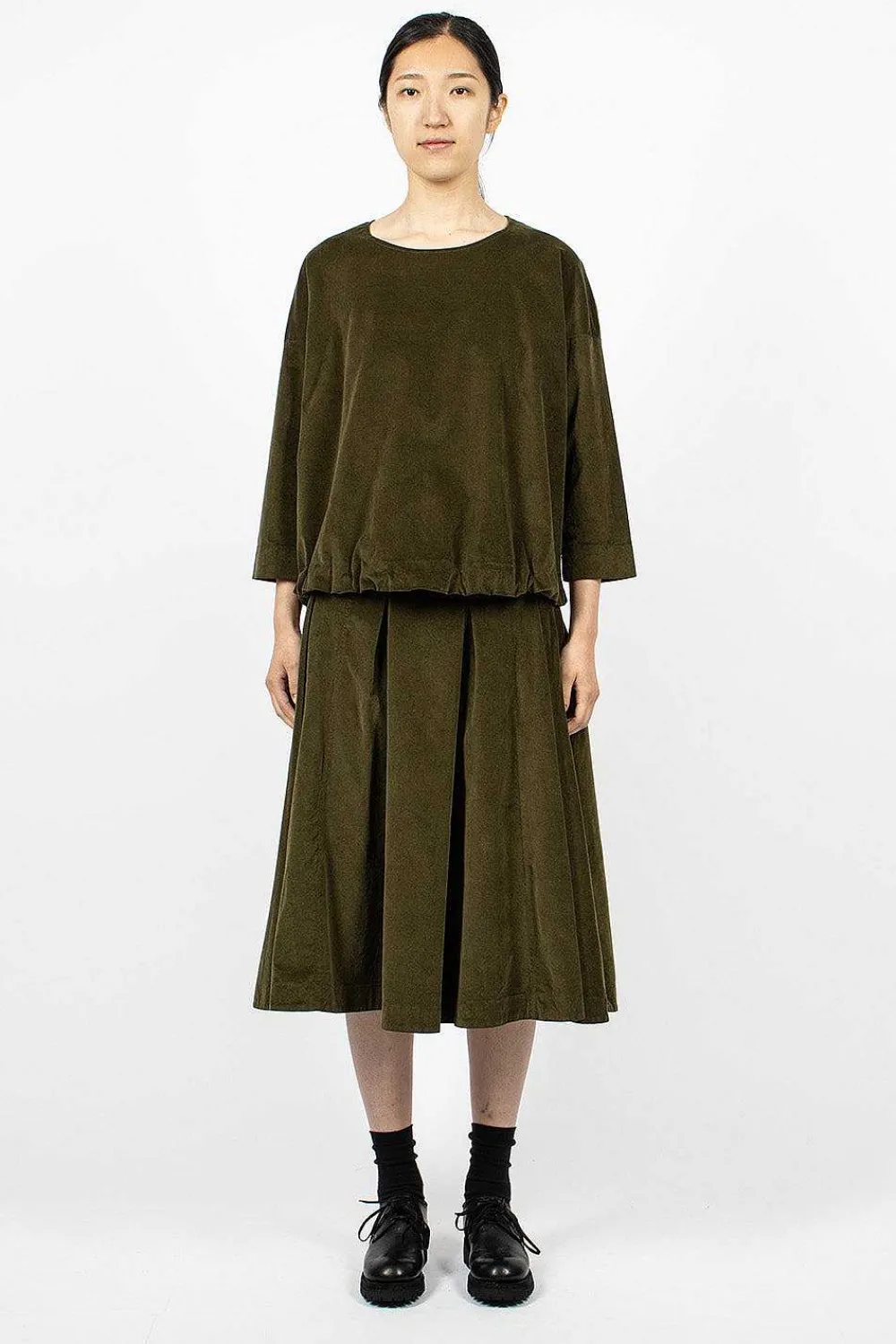 Album di Famiglia 40_211 Velvet Jumper Olive| Tops