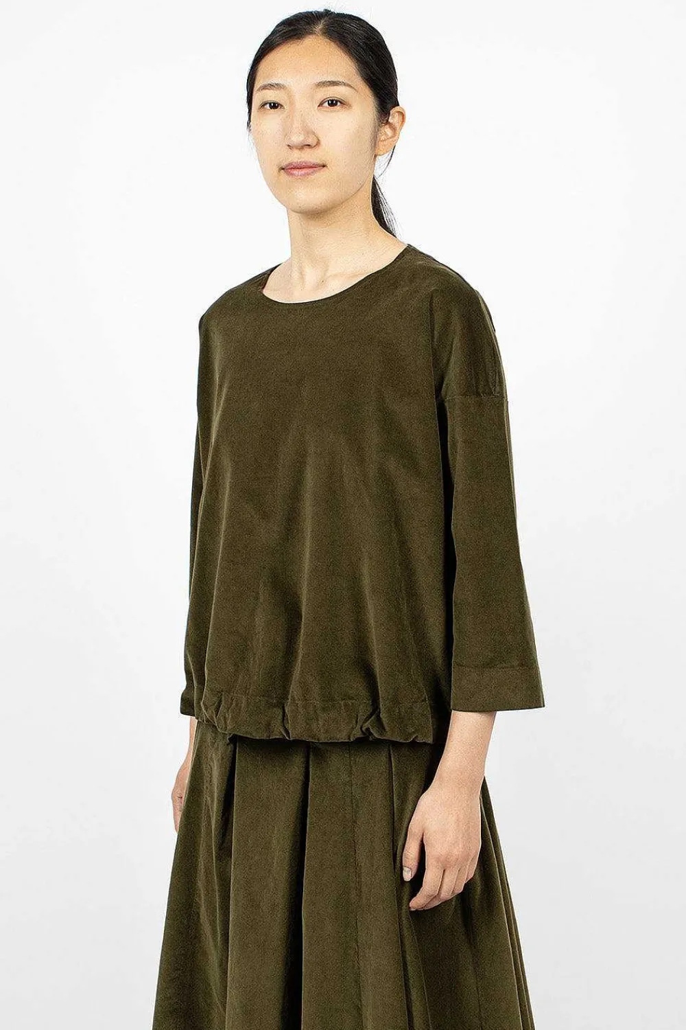 Album di Famiglia 40_211 Velvet Jumper Olive| Tops