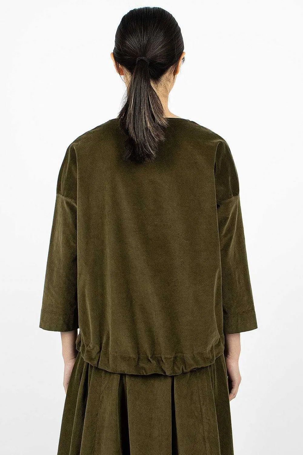 Album di Famiglia 40_211 Velvet Jumper Olive| Tops