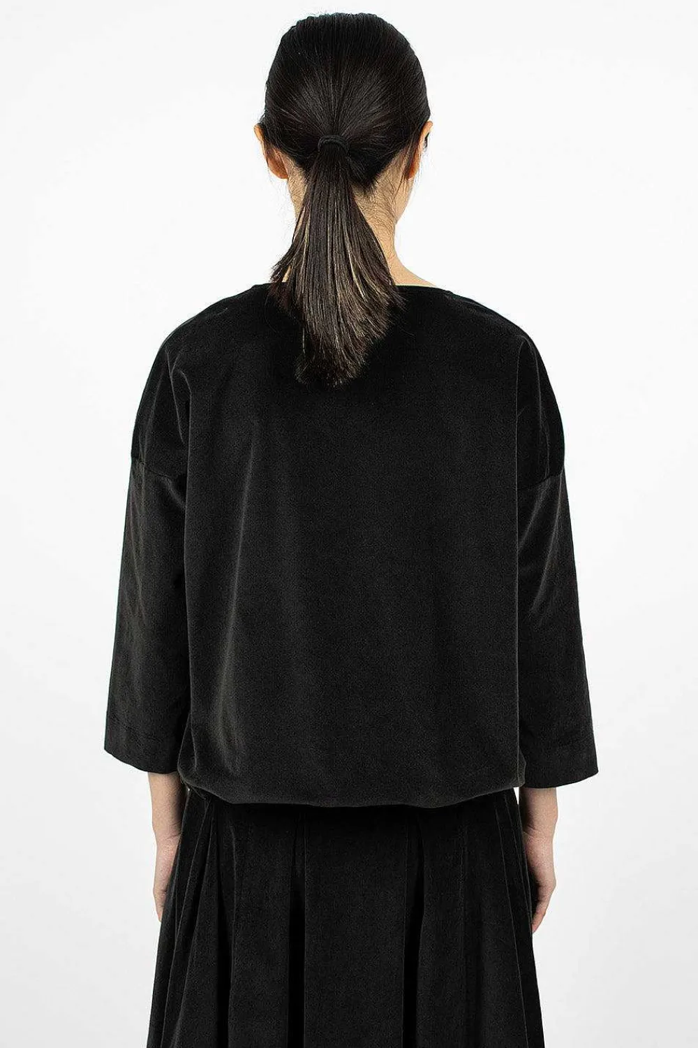 Album di Famiglia 40_211 Velvet Jumper Slate| Tops