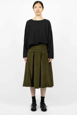 Album di Famiglia 3293 Velvet Skirt Olive| Skirts