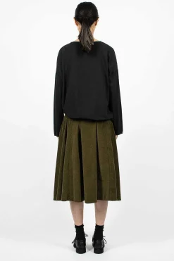 Album di Famiglia 3293 Velvet Skirt Olive| Skirts