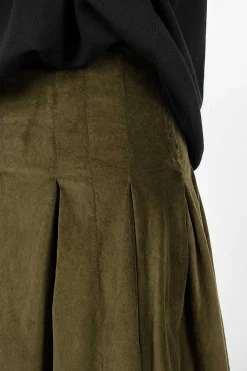 Album di Famiglia 3293 Velvet Skirt Olive| Skirts