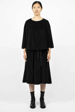 Album di Famiglia 3293 Velvet Skirt Slate| Skirts