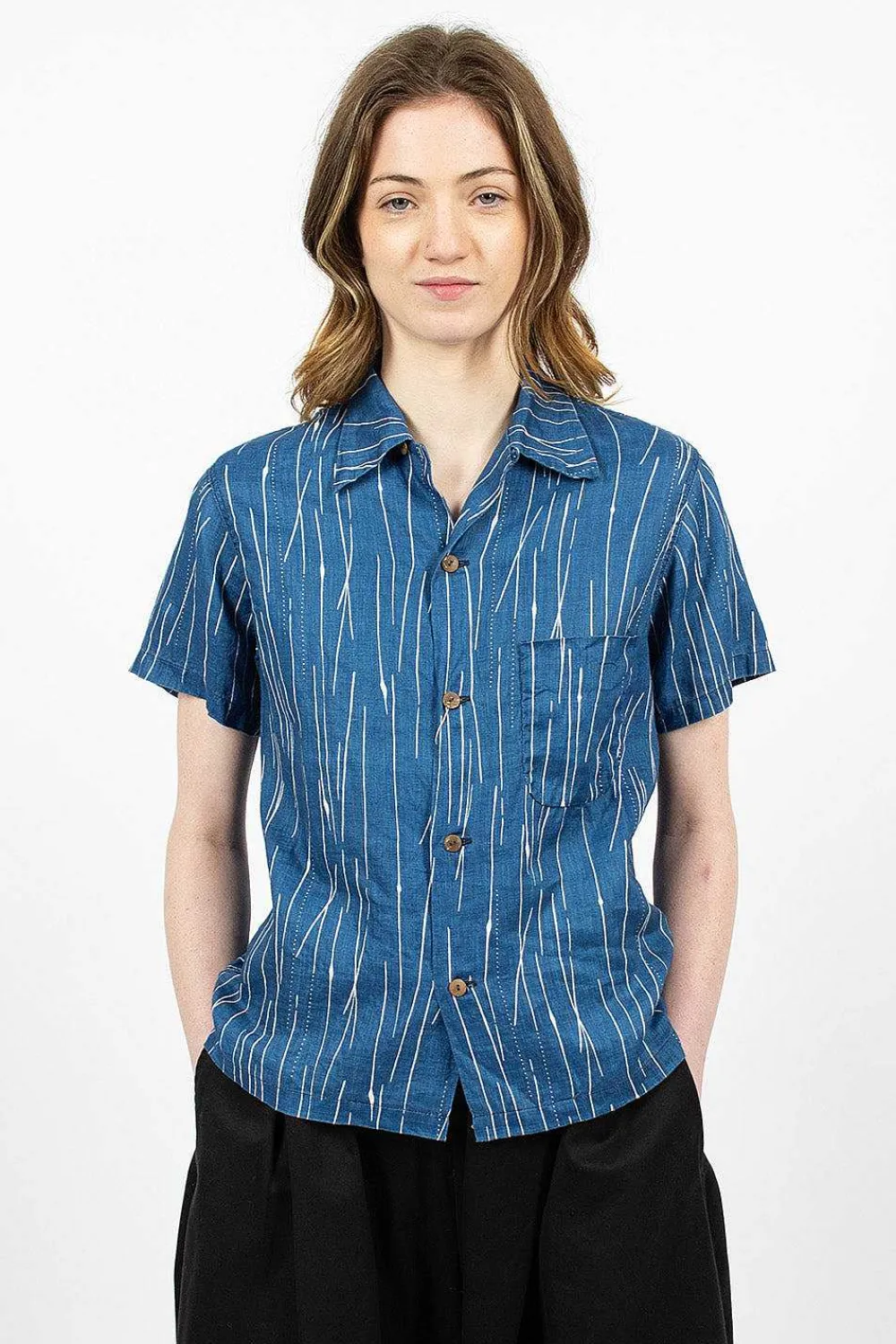Kapital Aloha French Linen Shirt Indigo| Shirts