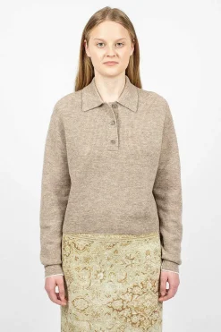 Acne Studios Alpaca Polo Mushroom Beige| Tops