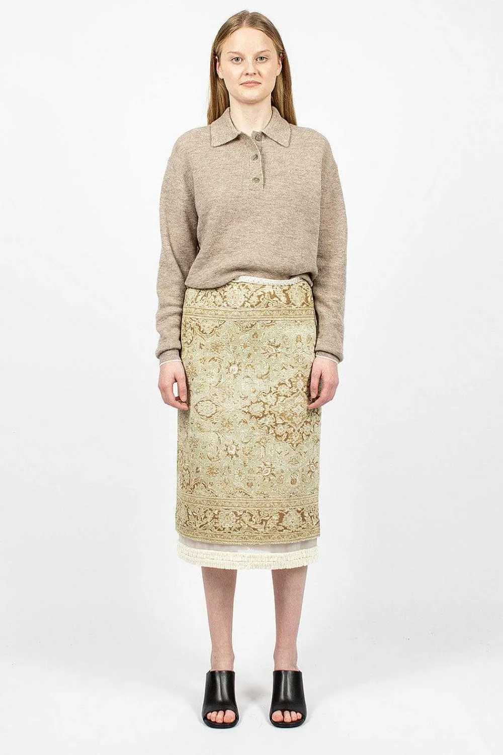 Acne Studios Alpaca Polo Mushroom Beige| Tops
