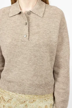 Acne Studios Alpaca Polo Mushroom Beige| Knitwear