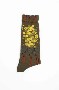 Antipast Am-771 A Fine Day Socks Khaki| Tights & Socks