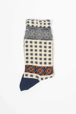 Antipast Am-759 Checkered Socks Navy| Tights & Socks
