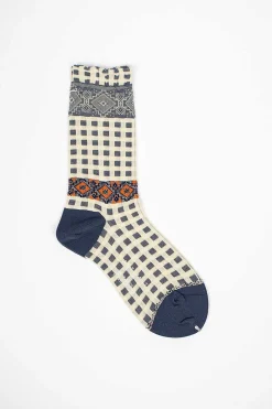Antipast Am-759 Checkered Socks Navy| Tights & Socks