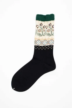Antipast Am-770 Floral Mosaic Socks Black| Tights & Socks