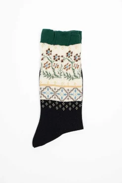 Antipast Am-770 Floral Mosaic Socks Black| Tights & Socks