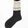 Antipast Am-770 Floral Mosaic Socks Charcoal| Tights & Socks