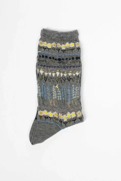 Antipast Am-763 Floret Terrace Socks Mix Grey| Tights & Socks