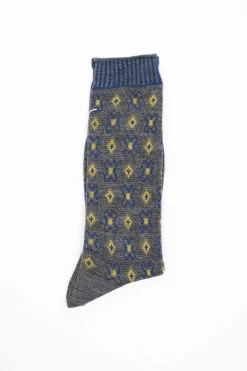 Antipast Am-776 Flower Grid Socks Grey| Tights & Socks