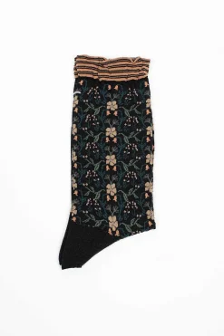 Antipast Am-774 Wall Flower Socks Black| Tights & Socks