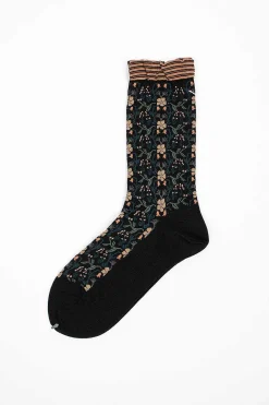 Antipast Am-774 Wall Flower Socks Black| Tights & Socks