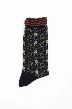 Antipast Am-774 Wall Flower Socks Navy| Tights & Socks