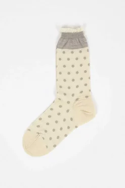 Antipast Am-62A Polka Dot Socks Ivory| Tights & Socks
