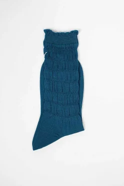 Antipast Am-28A Shirring Sock Turquoise| Tights & Socks