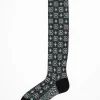 Antipast Am-776Hs Flower Grid Socks Black| Tights & Socks