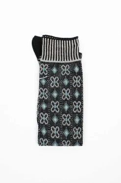 Antipast Am-776Hs Flower Grid Socks Black| Tights & Socks