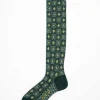 Antipast Am-776Hs Flower Grid Socks Green| Tights & Socks