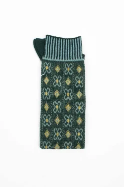 Antipast Am-776Hs Flower Grid Socks Green| Tights & Socks