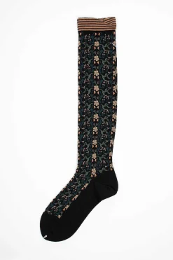 Antipast Am-774Hs Wall Flower Socks Black| Tights & Socks