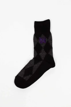 Needles Argyle Jacquard Socks Charcoal| Tights & Socks