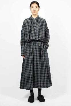 Ichi Antiquités Azumadaki Linen Gingham Skirt| Skirts
