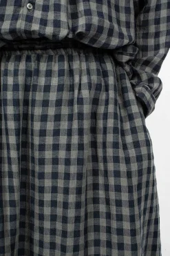 Ichi Antiquités Azumadaki Linen Gingham Skirt| Skirts