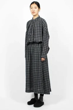 Ichi Antiquités Azumadaki Linen Gingham Skirt| Skirts
