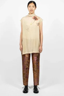 Dries Van Noten Back Button Shirt Ecru| Tops