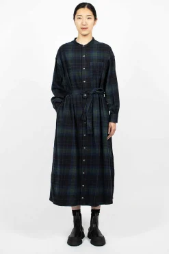 Engineered Garments FWK Banded Collar Dress Blackwatch Tartan| Dresses