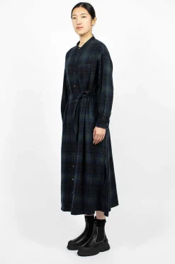 Engineered Garments FWK Banded Collar Dress Blackwatch Tartan| Dresses