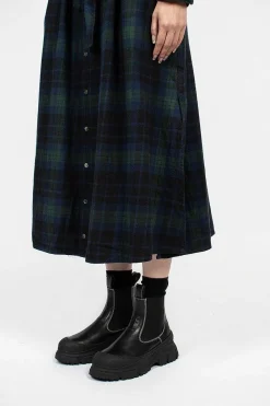 Engineered Garments FWK Banded Collar Dress Blackwatch Tartan| Dresses