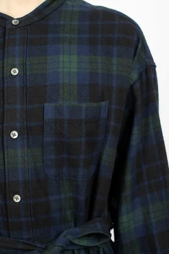 Engineered Garments FWK Banded Collar Dress Blackwatch Tartan| Dresses