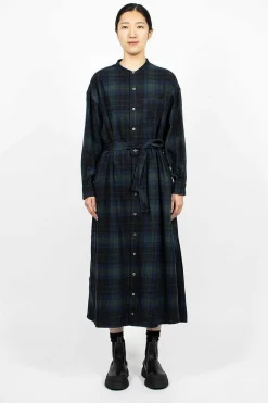 Engineered Garments FWK Banded Collar Dress Blackwatch Tartan| Dresses