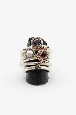 Rosa Maria Bar Silver And Ruby Bud Ring| Rings